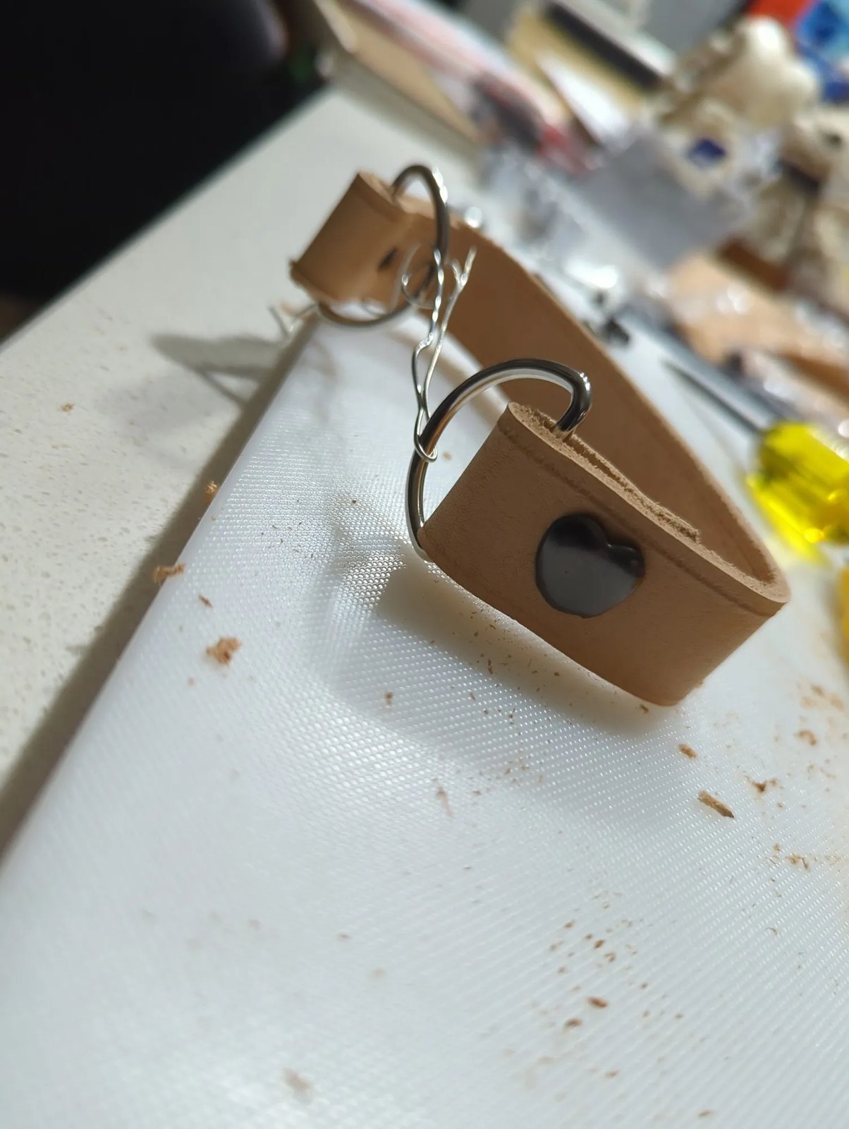 Leather collection cover: Tan Collar, Cut